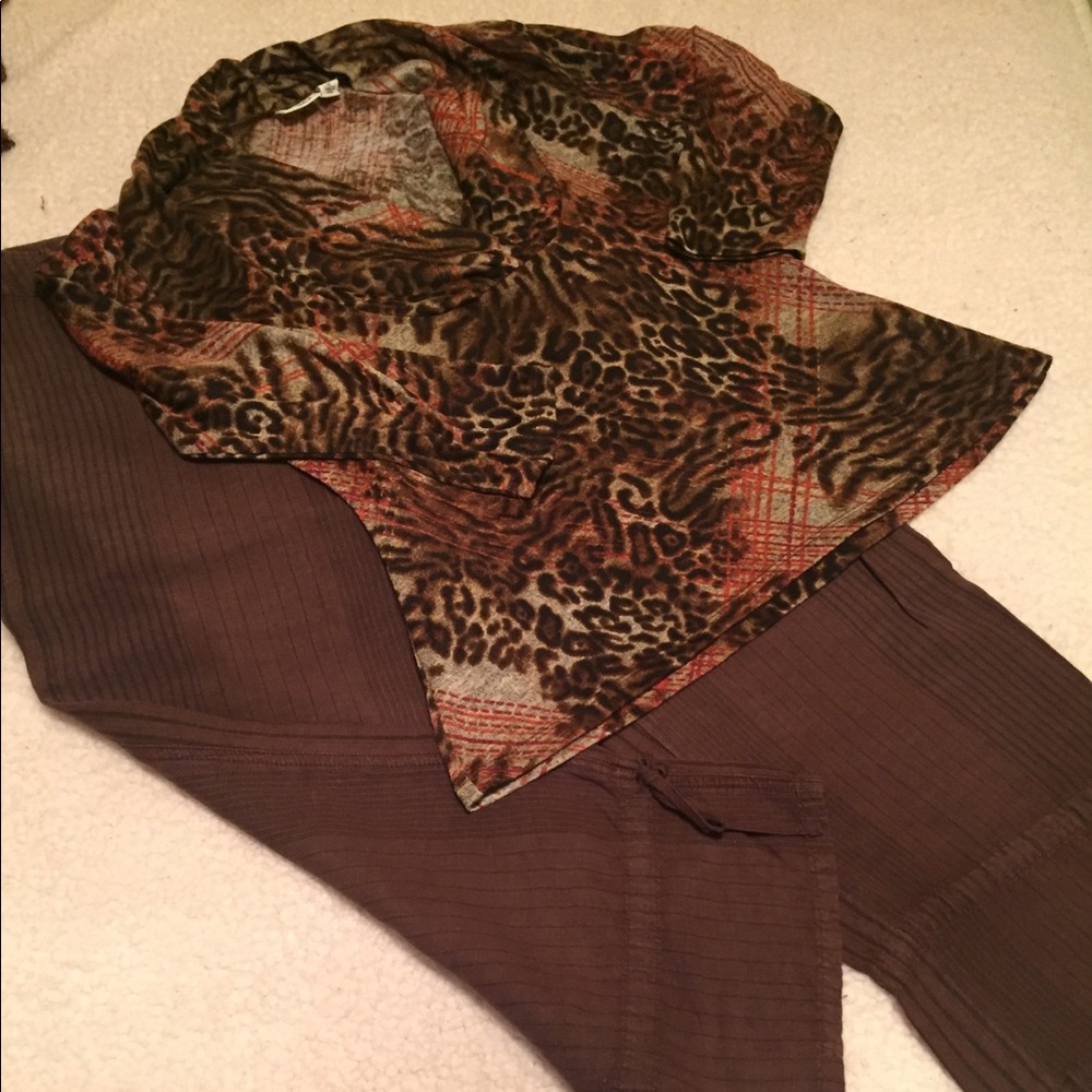 Brown cougar print sweater